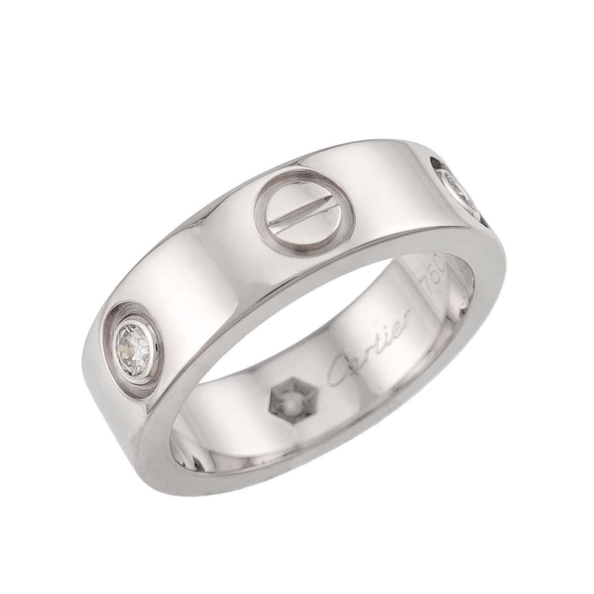 Love Ring Diamond 3P 18K White Gold 750 size49 4.75-5(US)