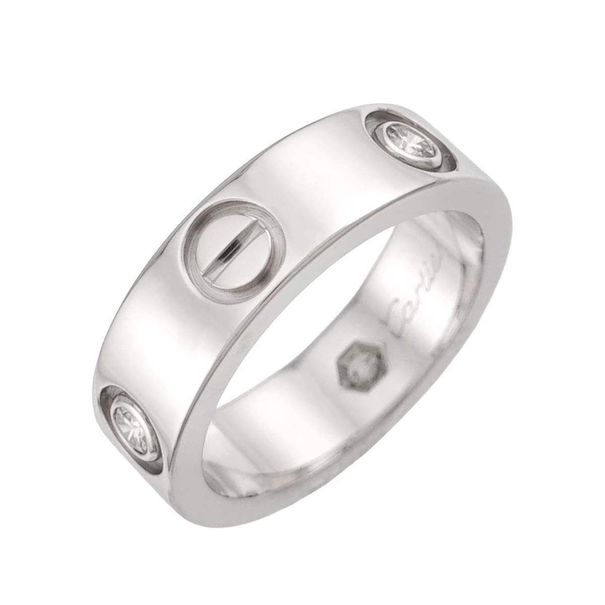 Love Ring Diamond 3P 18K White Gold 750 size49 4.75-5(US)