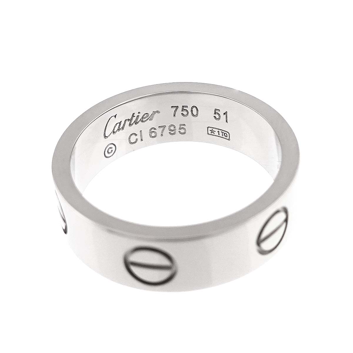 Love Ring 18K White Gold 750 size51 5.25-5.5(US)