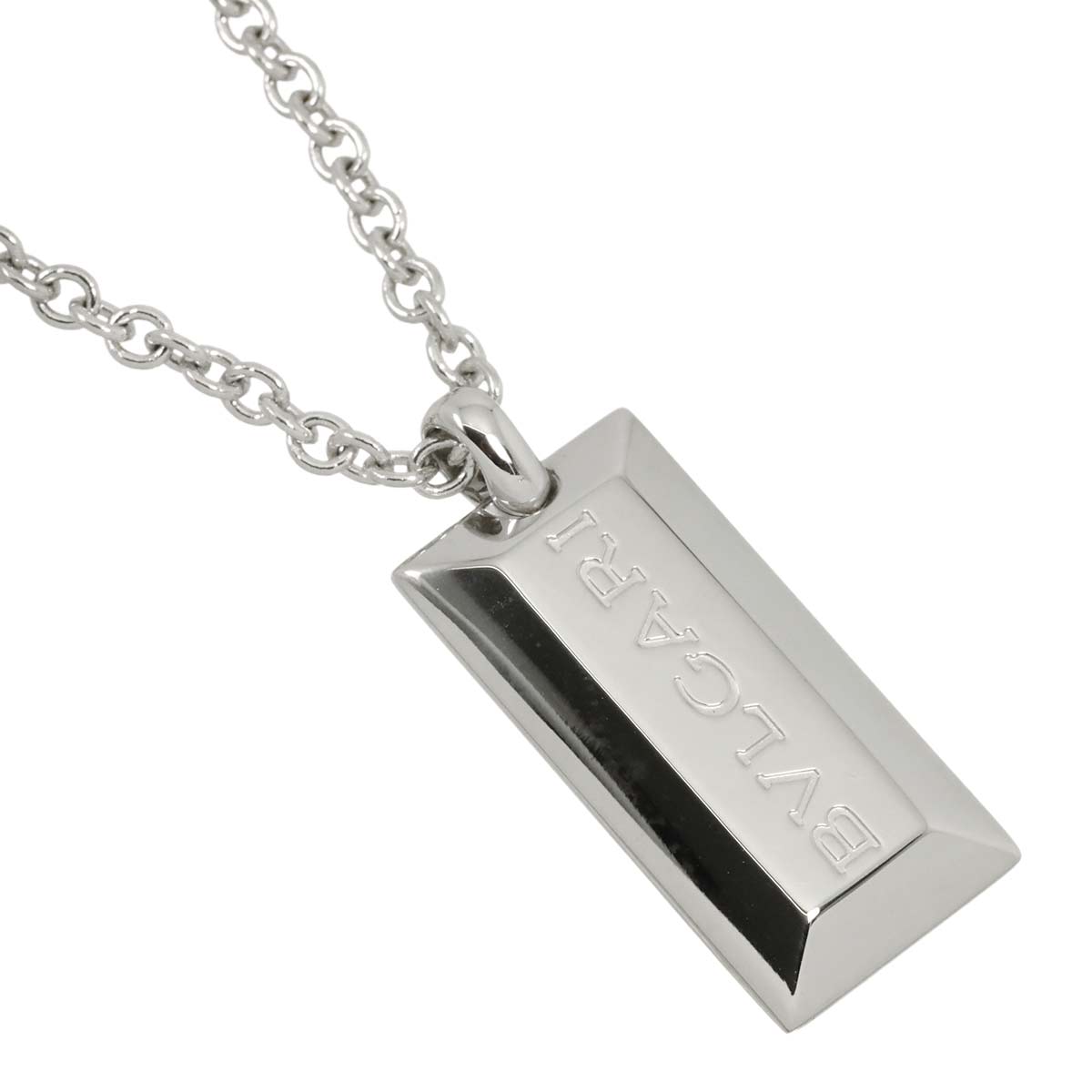Ingot Necklace 18K White Gold 750