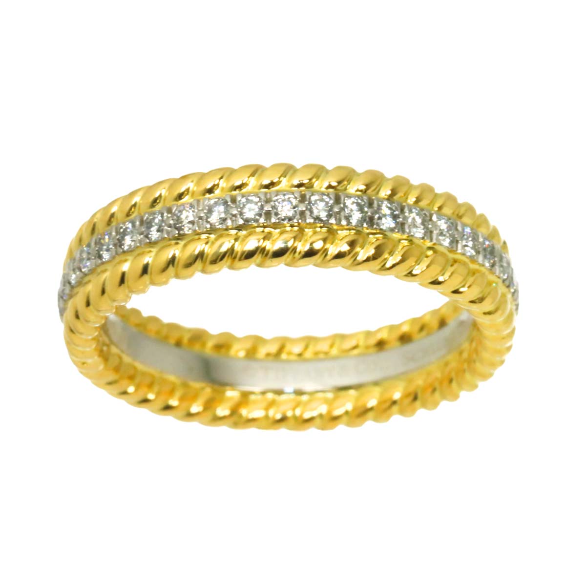 Jean Schlumberger Diamond Ring 18K YG 750 Pt size4.75-5(US)
