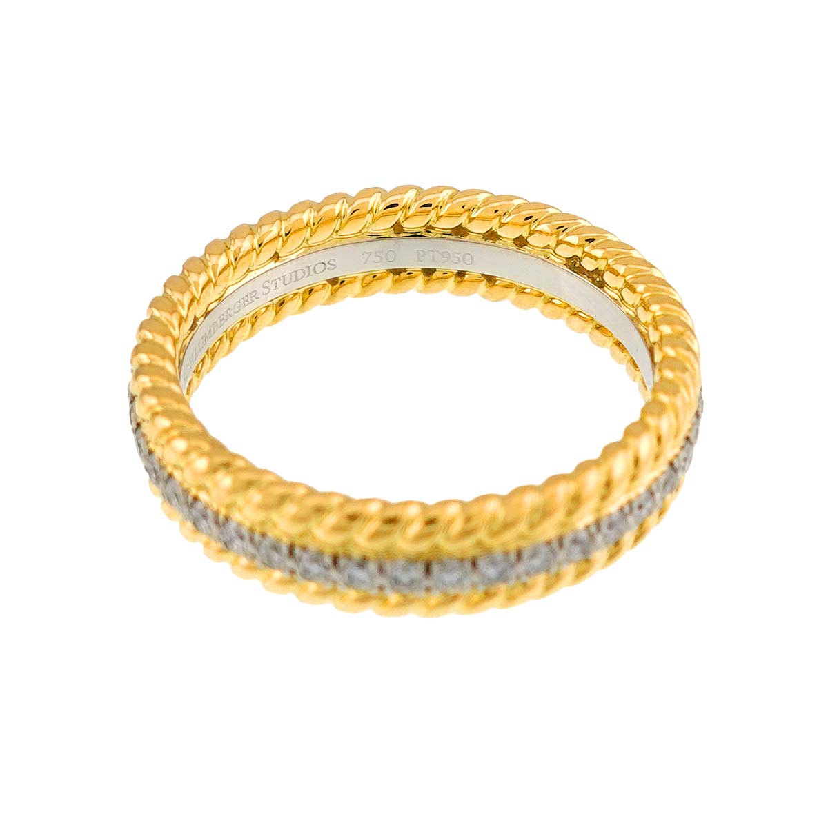 Jean Schlumberger Diamond Ring 18K YG 750 Pt size4.75-5(US)