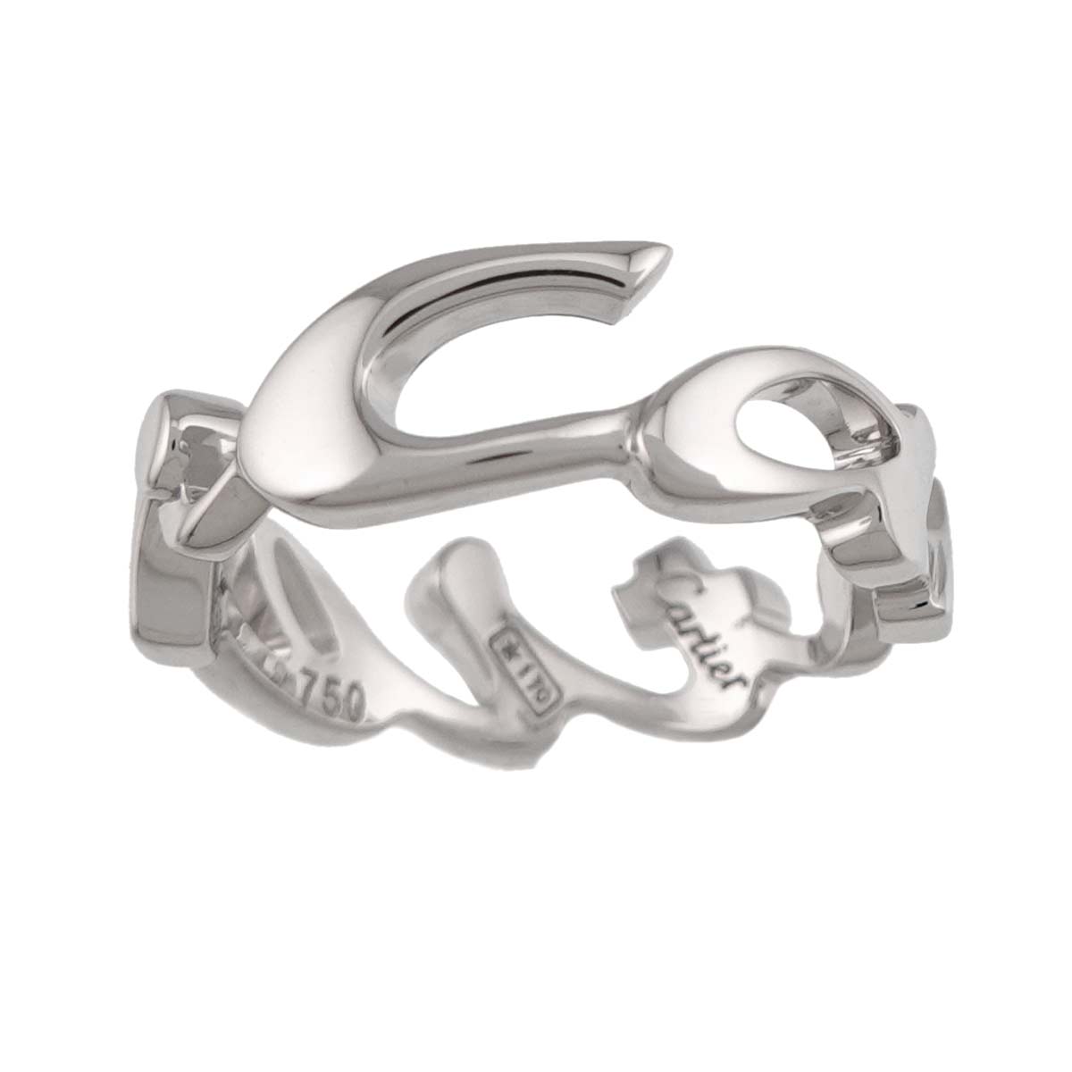 Logo Ring 18K White Gold 750 Size48 4.5(US)
