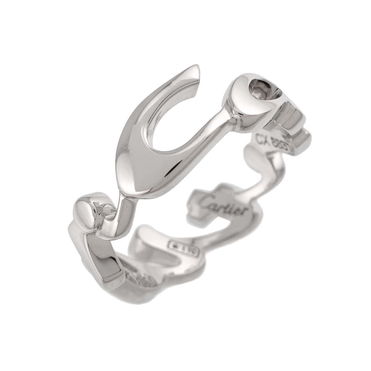 Logo Ring 18K White Gold 750 Size48 4.5(US)