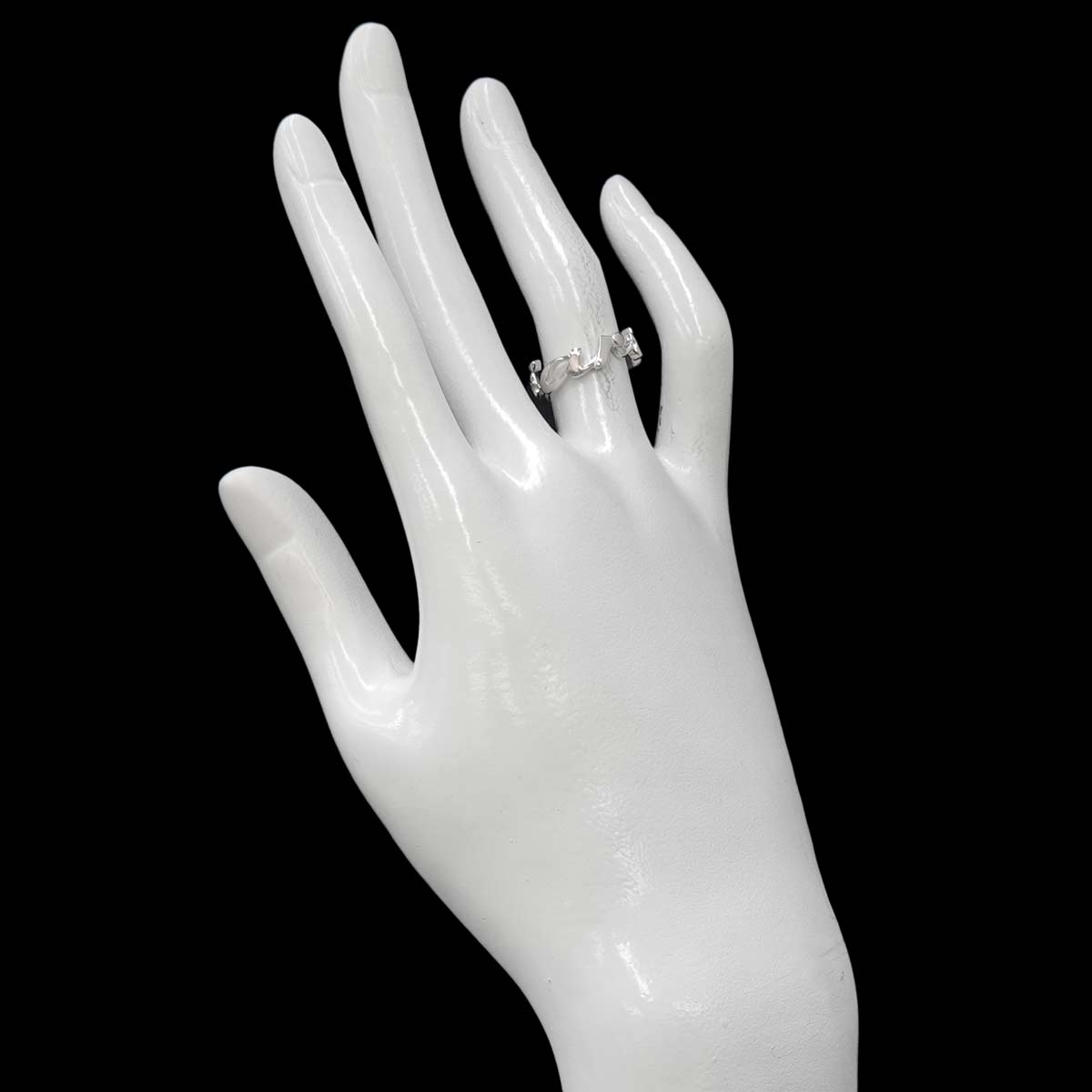 Logo Ring 18K White Gold 750 Size48 4.5(US)