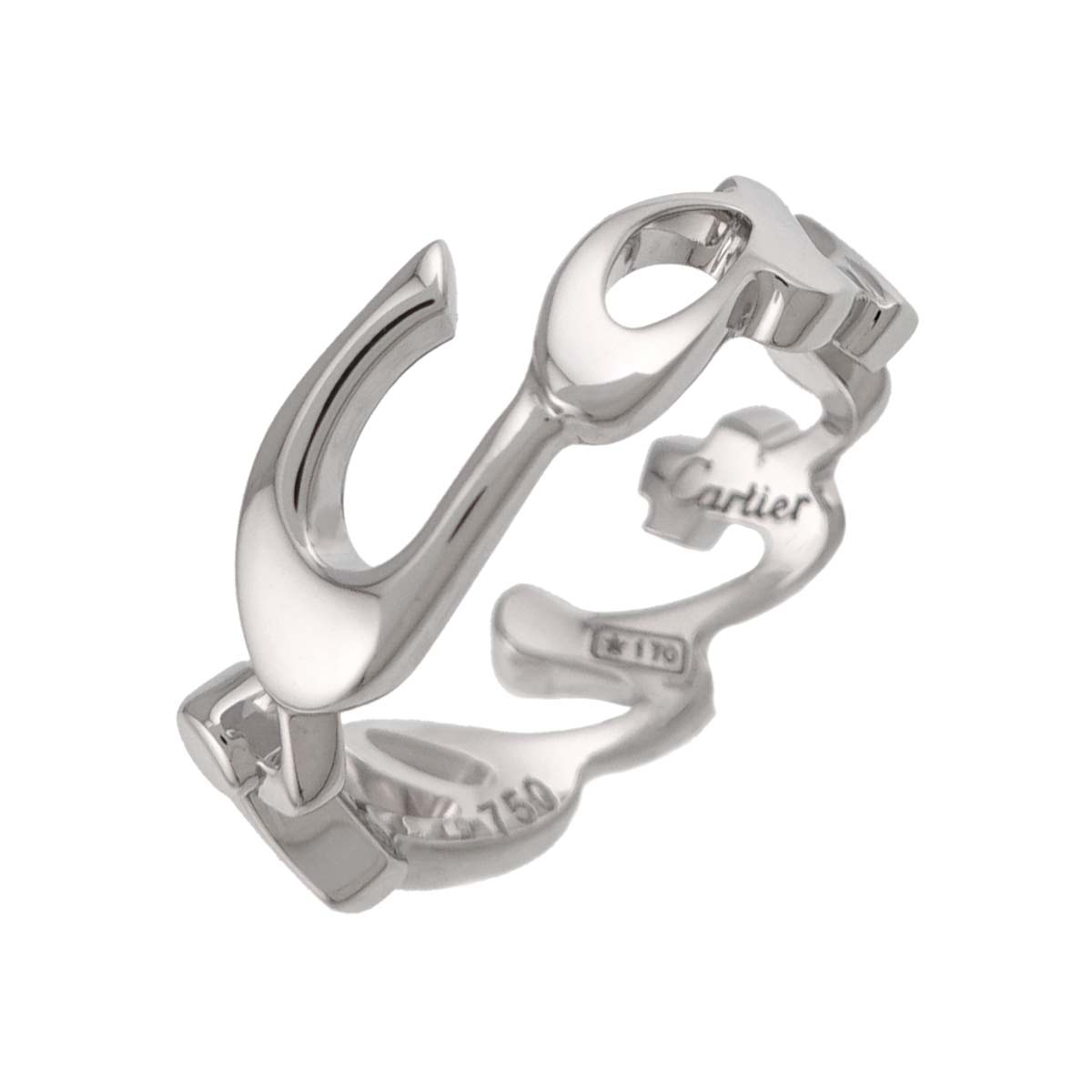 Logo Ring 18K White Gold 750 Size48 4.5(US)