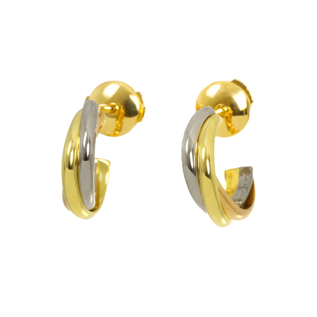 Trinity Earrings Pierced 18K YG WG PG 750