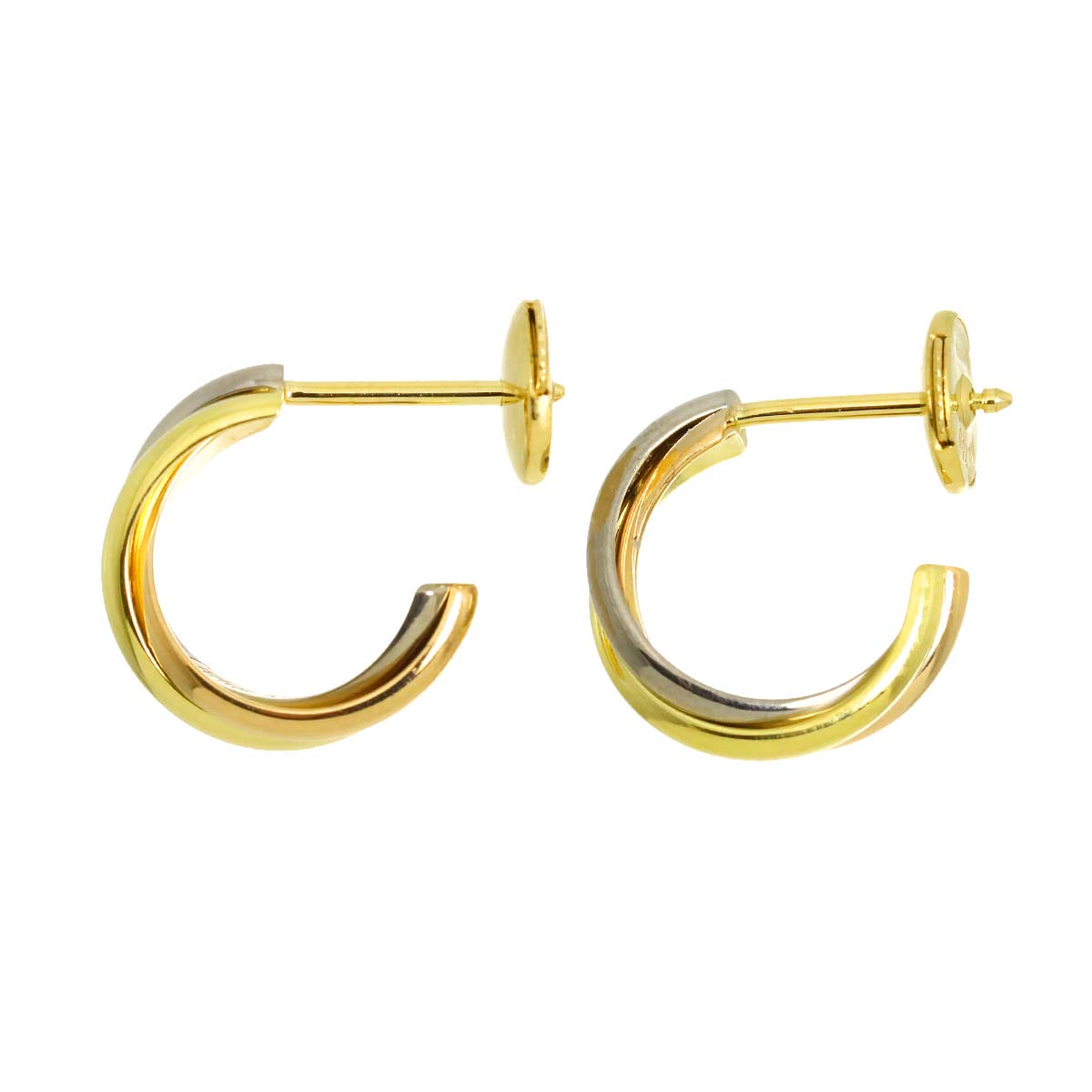 Trinity Earrings Pierced 18K YG WG PG 750