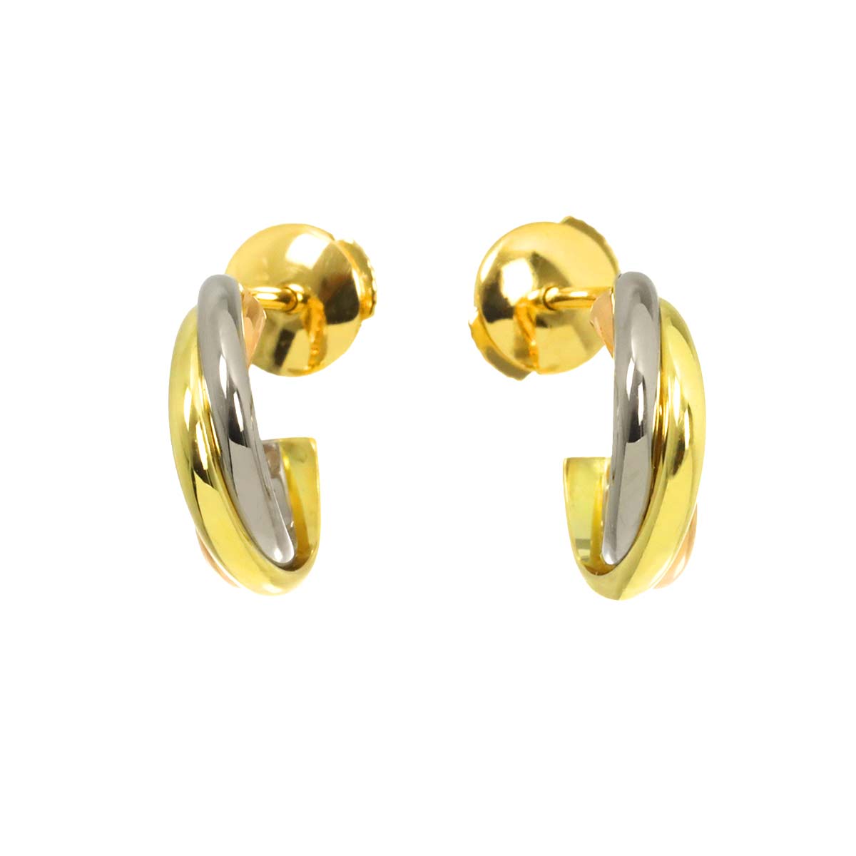 Trinity Earrings Pierced 18K YG WG PG 750