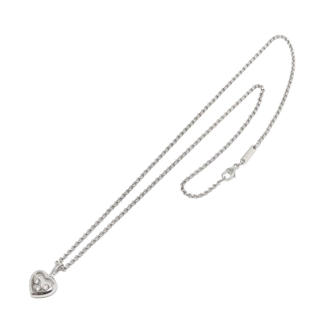 Happy Diamond Heart Necklace 18K White Gold 750