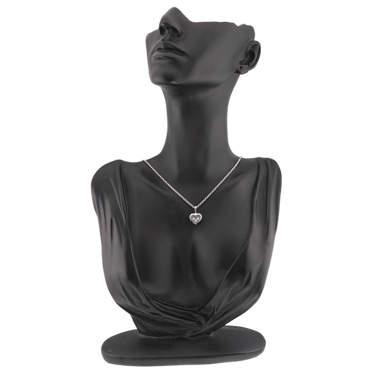 Happy Diamond Heart Necklace 18K White Gold 750