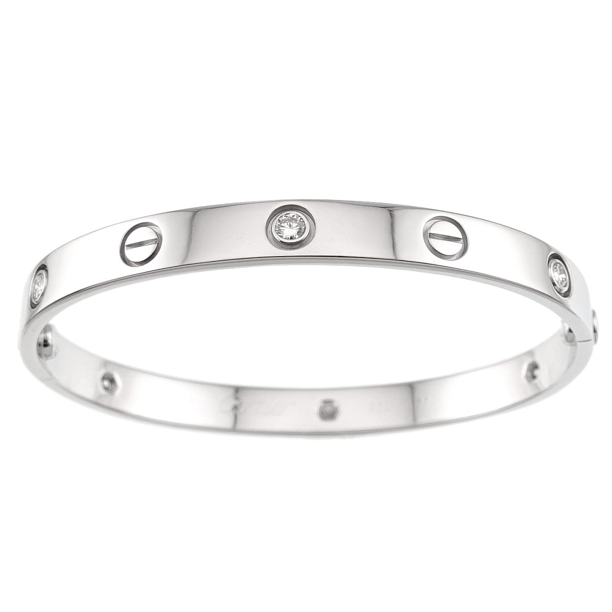 Love Bracelet Diamond 6P Bangle 18K WG 750 Size17