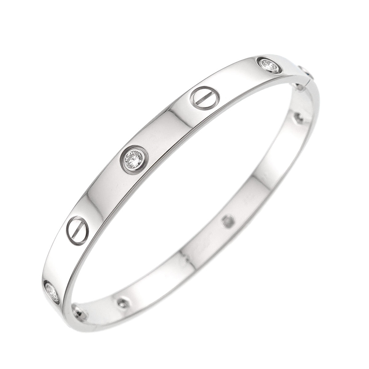Love Bracelet Diamond 6P Bangle 18K WG 750 Size17