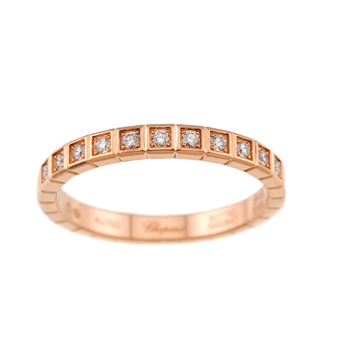 Ice Cube Diamond Ring 18K PG 750 size6(US)