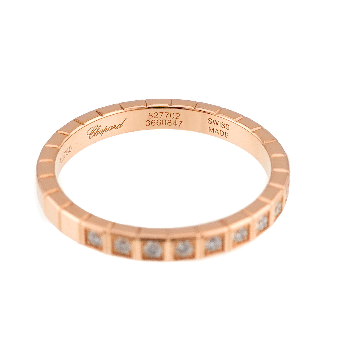 Ice Cube Diamond Ring 18K PG 750 size6(US)