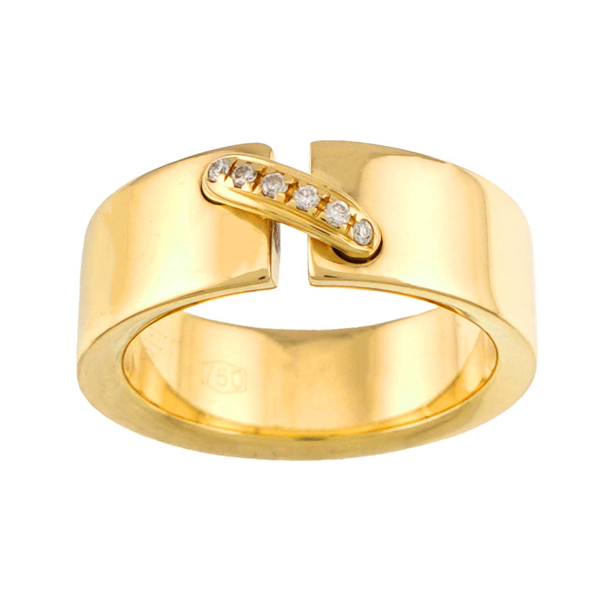 Liens Diamond Ring 18K Yellow Gold 750 size5-5.25(US)