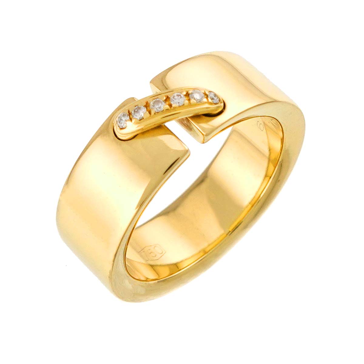 Liens Diamond Ring 18K Yellow Gold 750 size5-5.25(US)