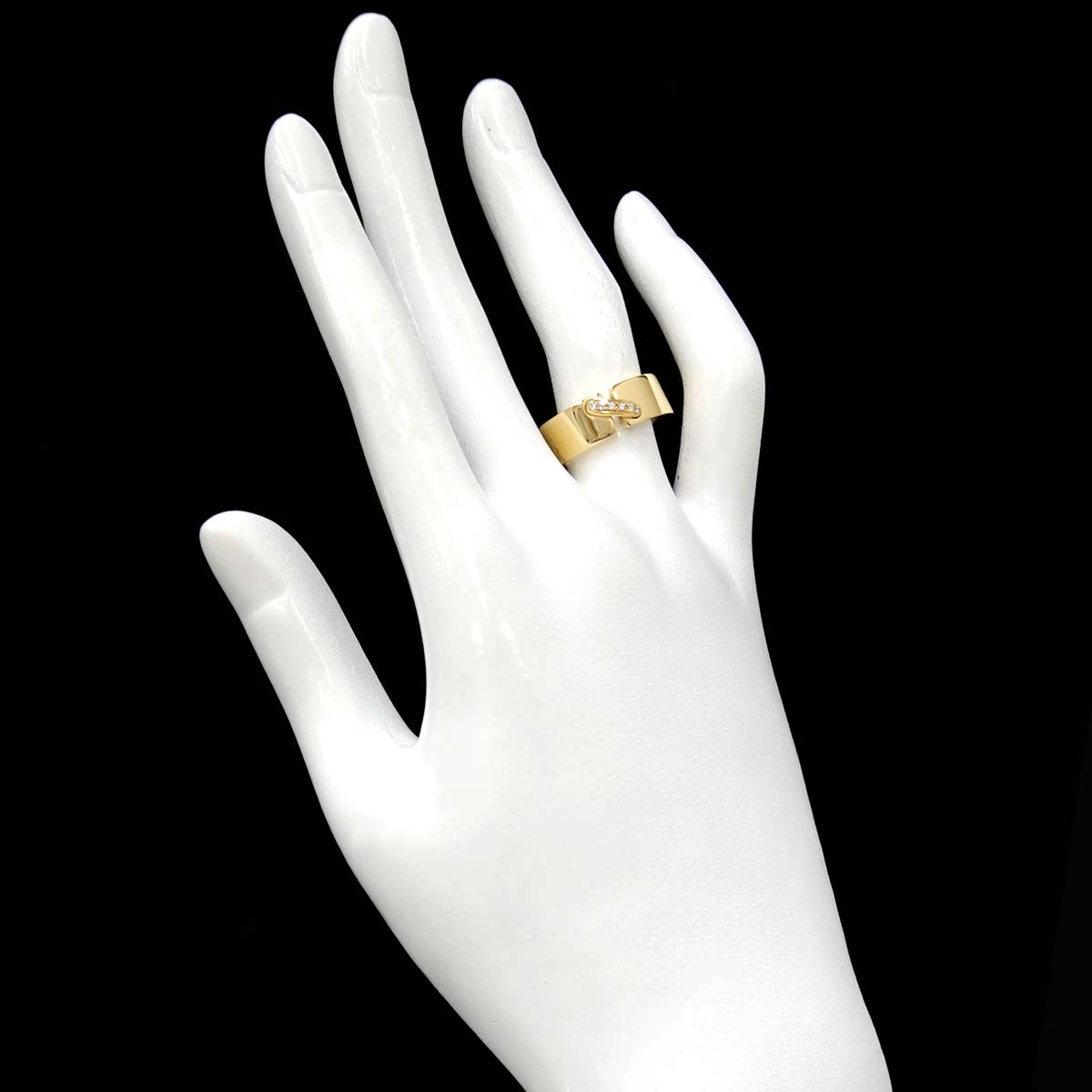 Liens Diamond Ring 18K Yellow Gold 750 size5-5.25(US)