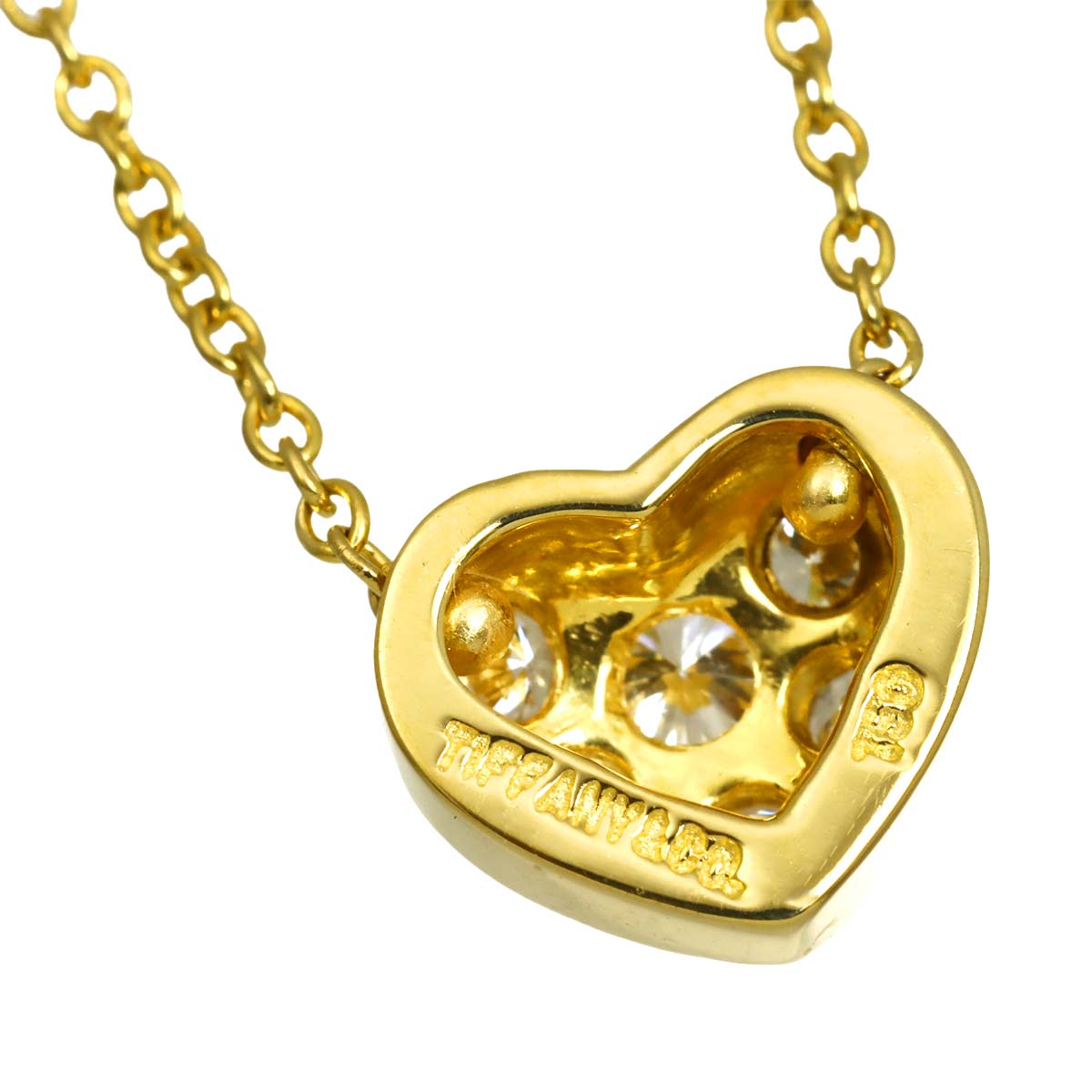 Pave Heart Diamond Necklace 18K Yellow Gold 750