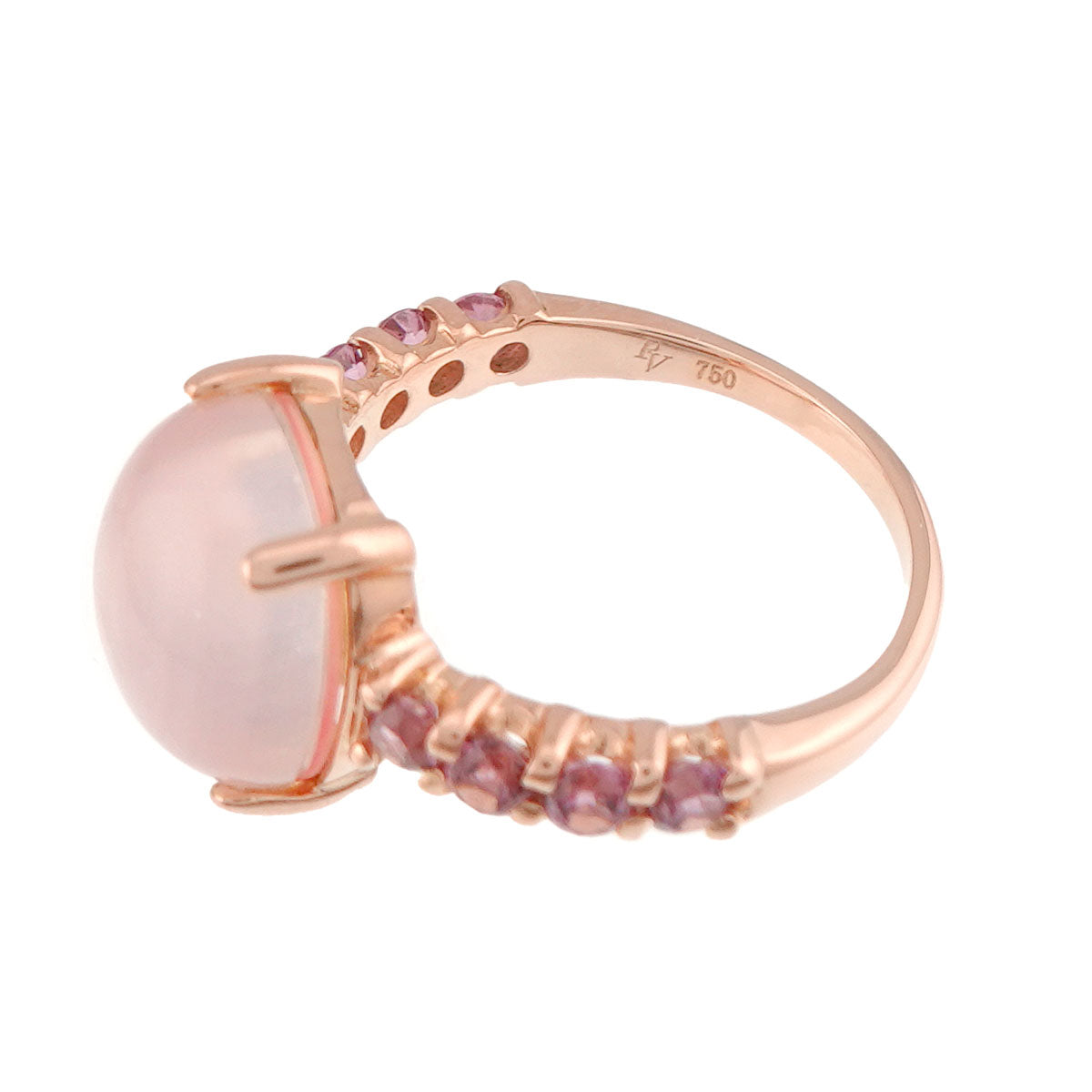 Amethyst Diamond 0.04ct Ring 18K PG 750 6(US)
