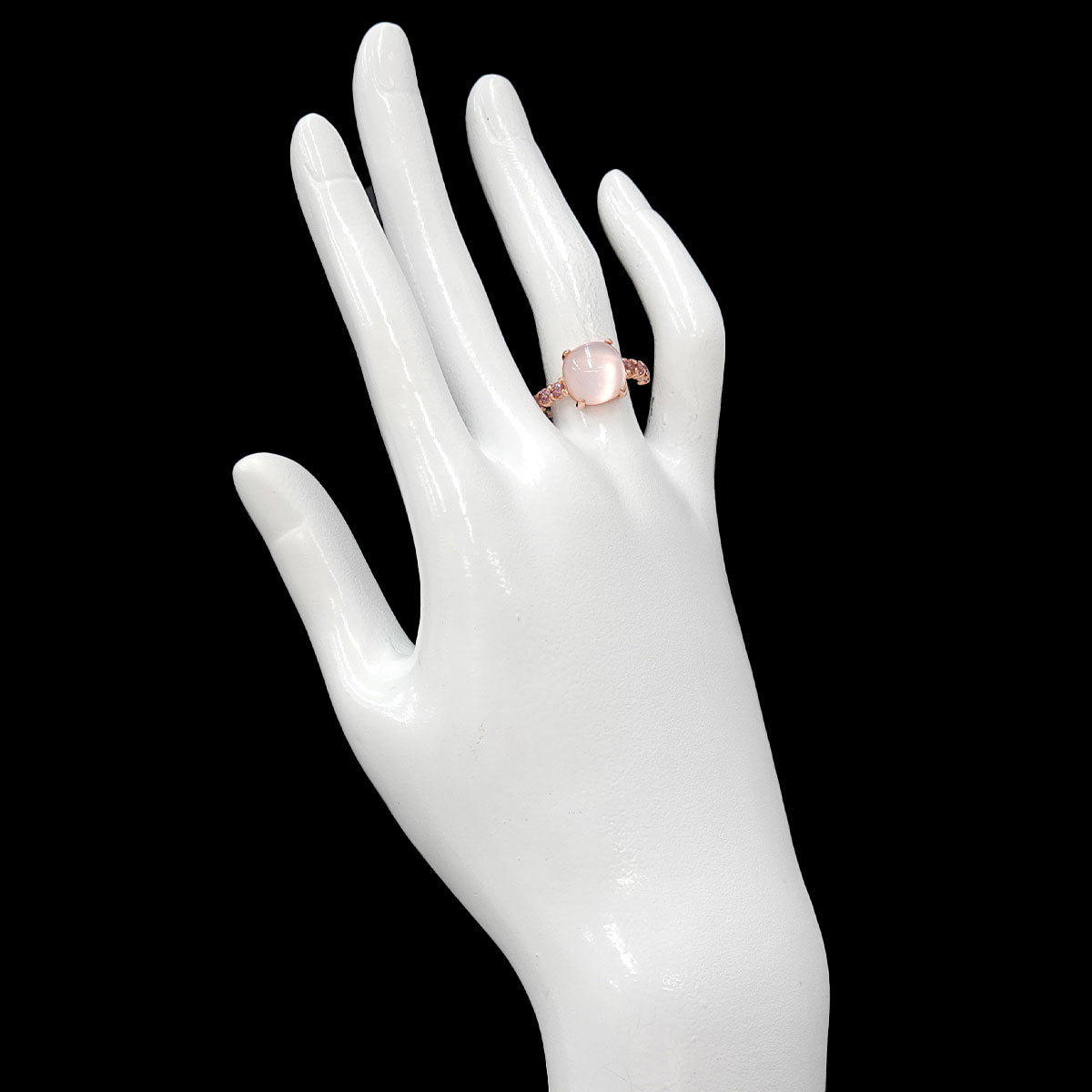 Amethyst Diamond 0.04ct Ring 18K PG 750 6(US)
