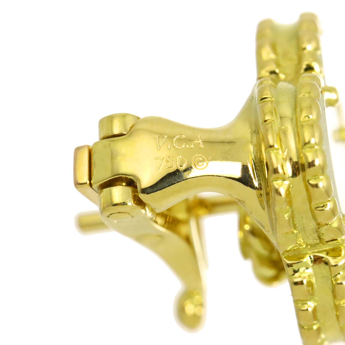 Vintage Alhambra MOP Earrings Pierced 18K YG