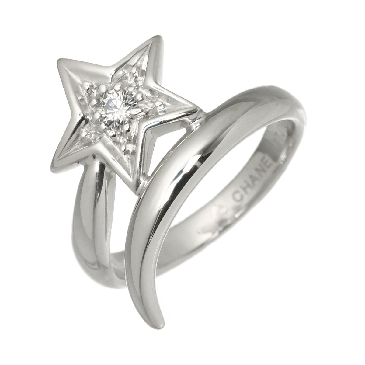 Comet Diamond Ring 18K White Gold 750 size50 5.25(US)
