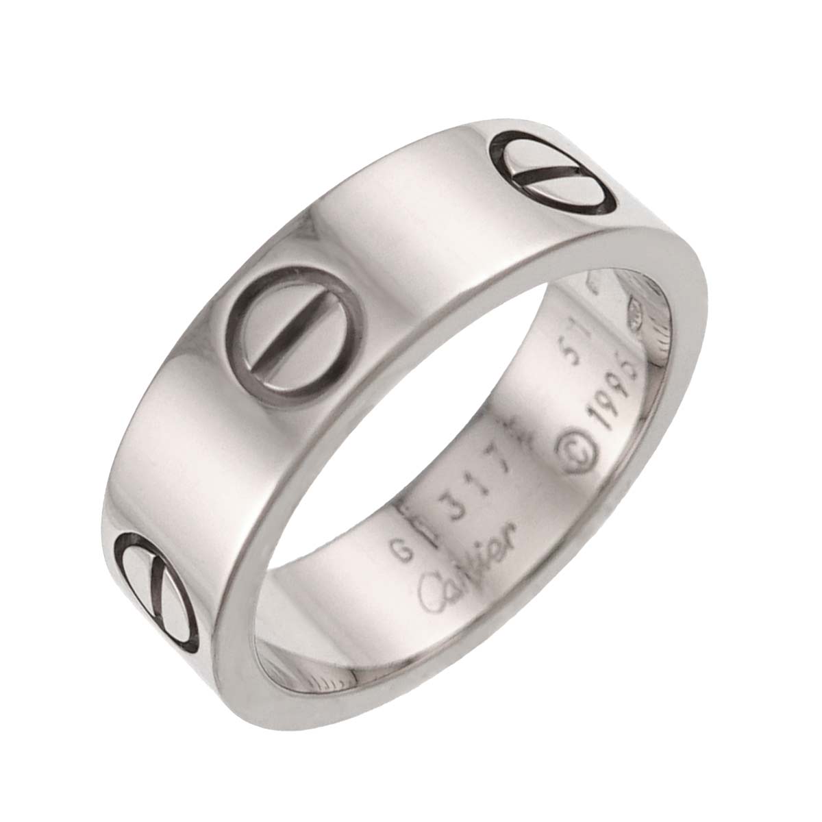 Love Ring 18K White Gold 750 size51 5.25-5.5(US)