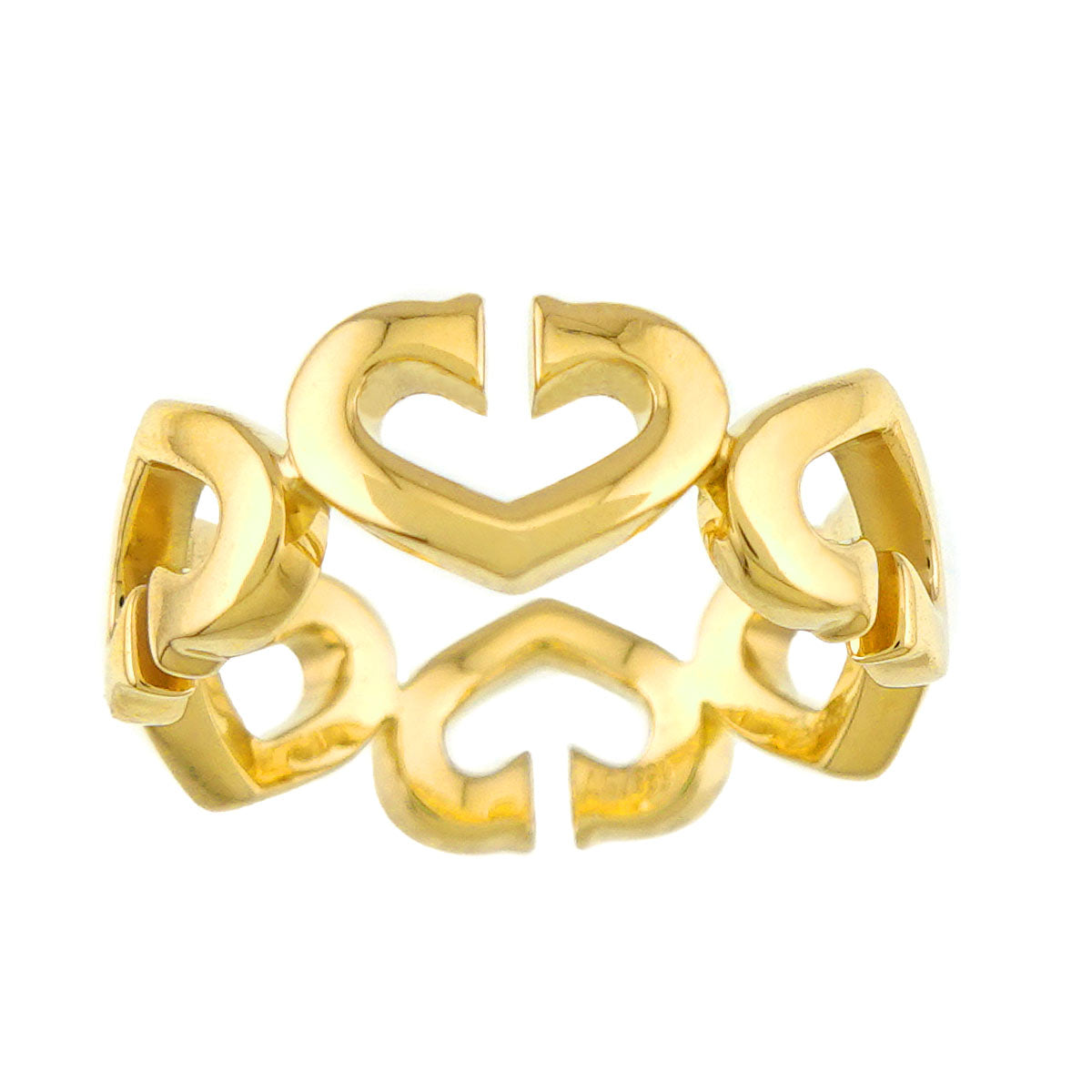 C Heart Ring 18K Yellow Gold 750 size51 5.25-5.5(US)