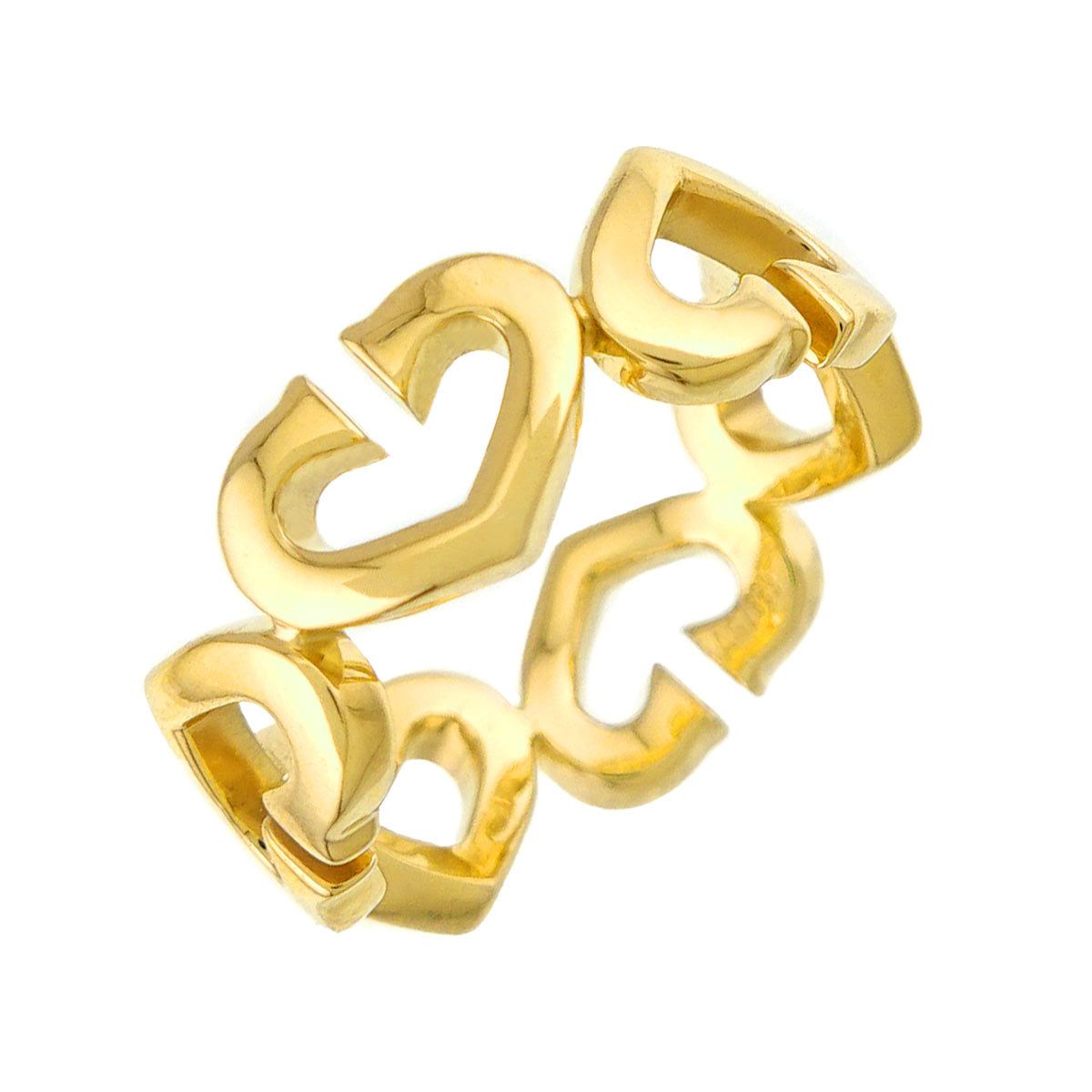 C Heart Ring 18K Yellow Gold 750 size51 5.25-5.5(US)