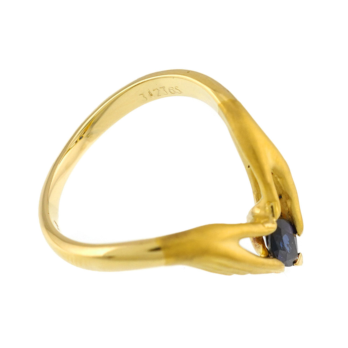 Sapphire Ring K18 YG 750 Size6(US)