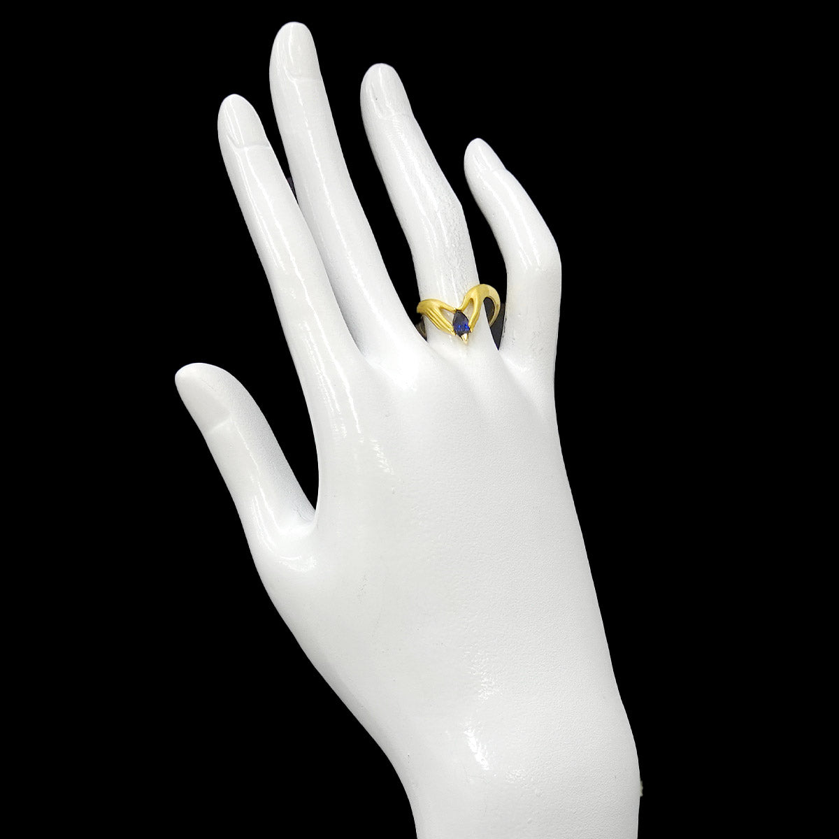Sapphire Ring K18 YG 750 Size6(US)
