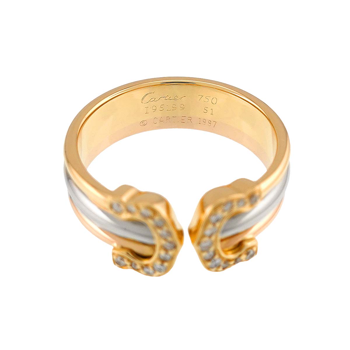 2C Diamond Ring 18K YG WG PG 750 Size51 5.5-5.75(US)