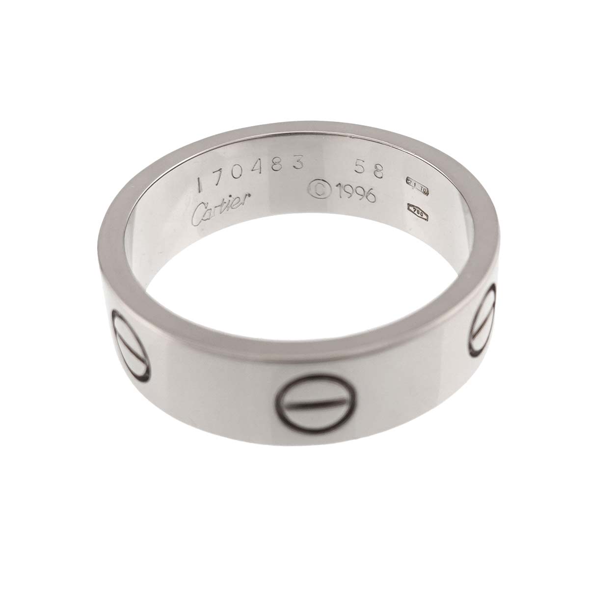 Love Ring 18K White Gold 750 size58 7.75-8(US)