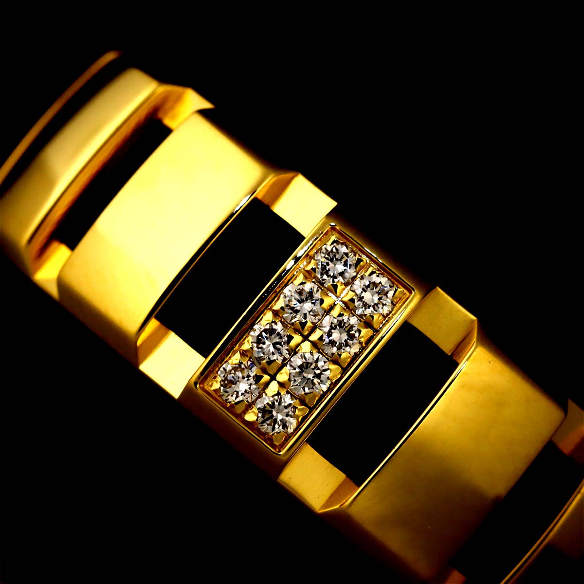 Class one Diamond Ring 18K YG Rubber Size53 6-6.25(US)