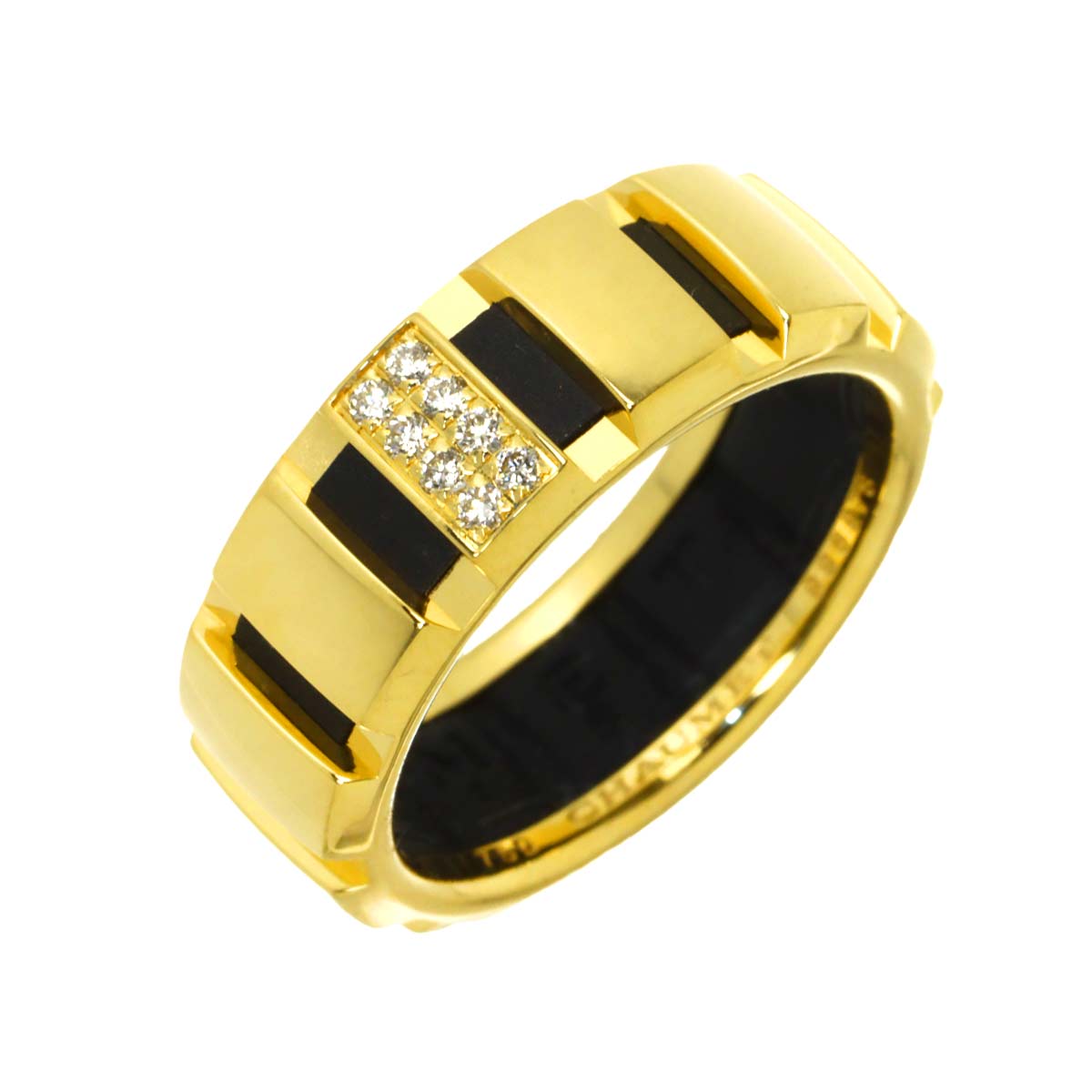 Class one Diamond Ring 18K YG Rubber Size53 6-6.25(US)