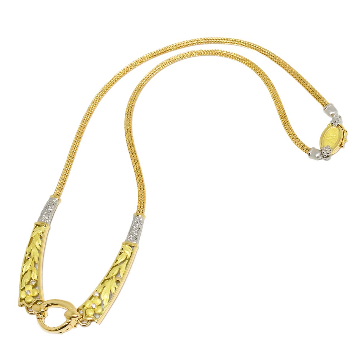 As Time Diamond Necklace Pt 18K YG 750