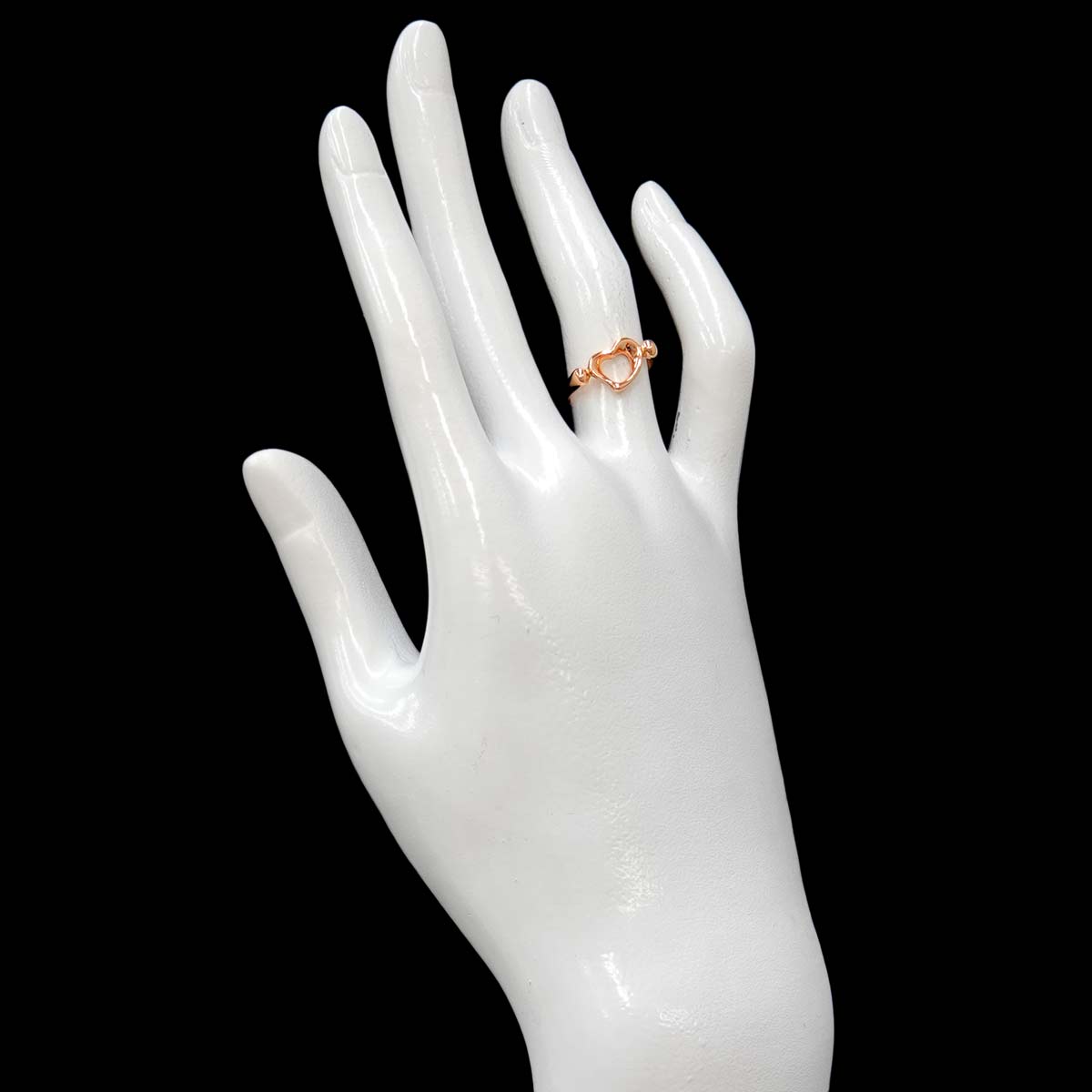 Open Heart Ring 18K Pink Gold 750 size4.5-4.75(US)