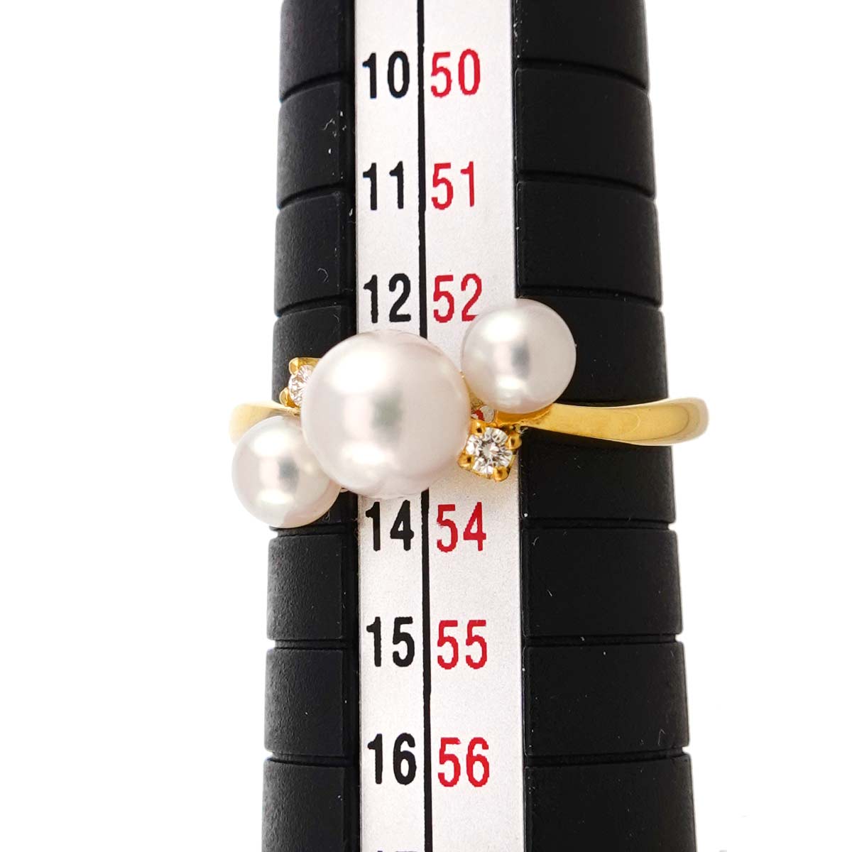 Akoya Pearl Diamond Ring 18K YG 750 Size6.25-6.5(US)