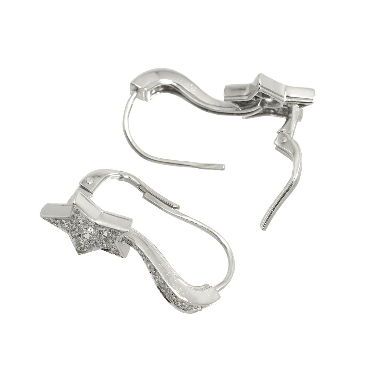 COMETE Diamond Earrings Pierced 18K WG White Gold 750