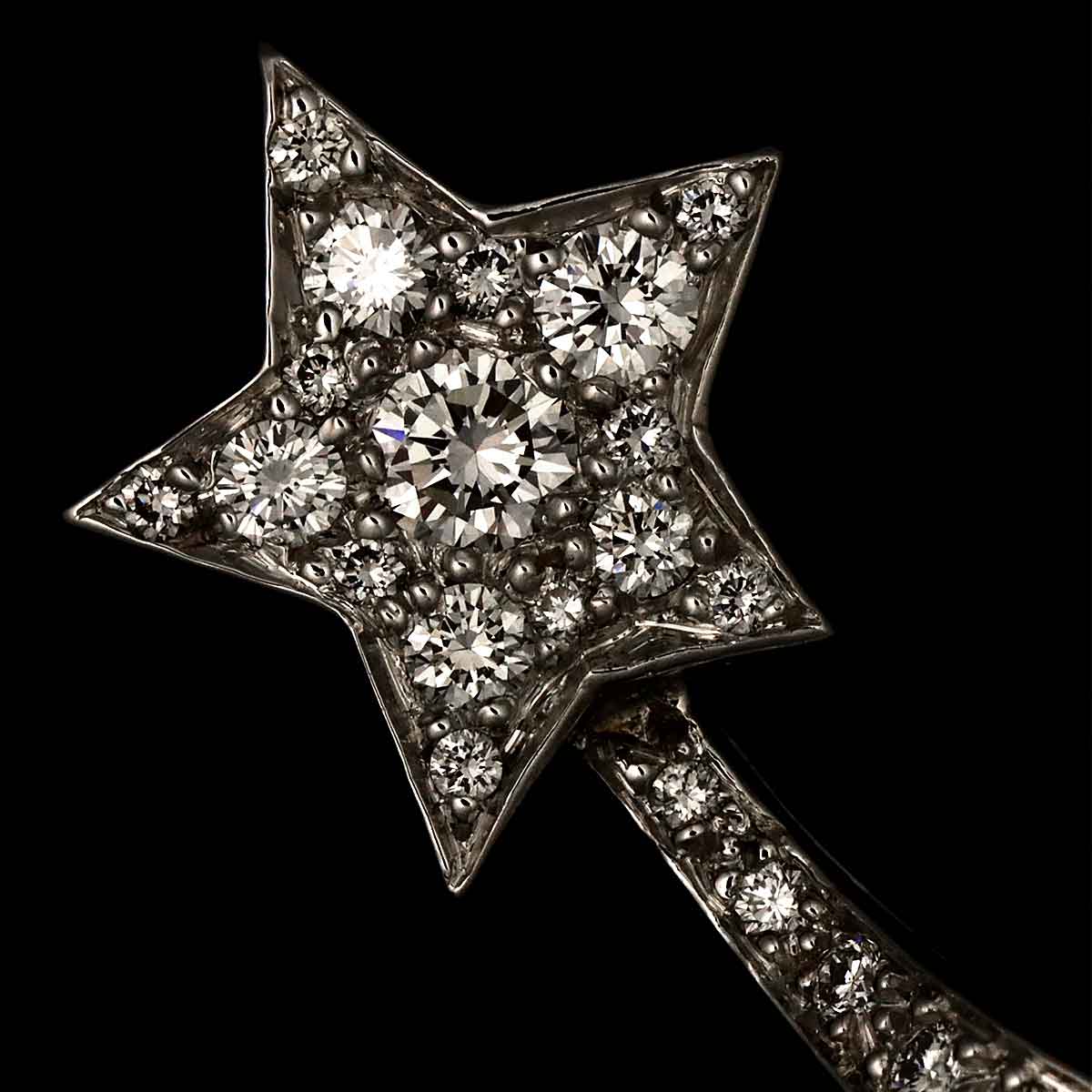 COMETE Diamond Earrings Pierced 18K WG White Gold 750