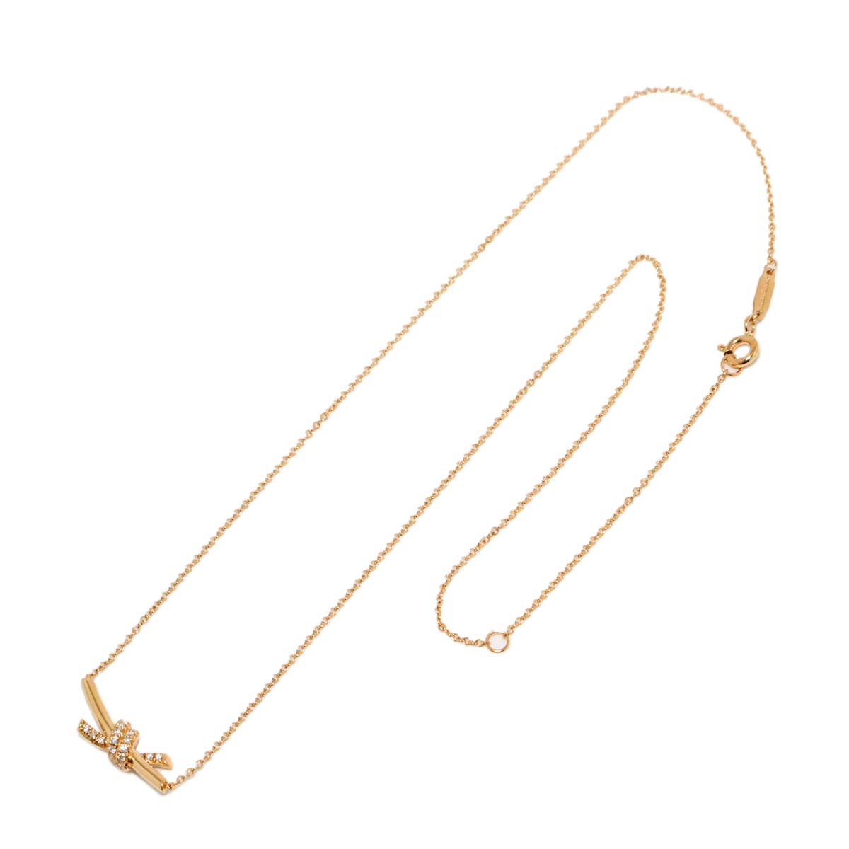Knot Diamond Necklace 18K Pink Gold 750