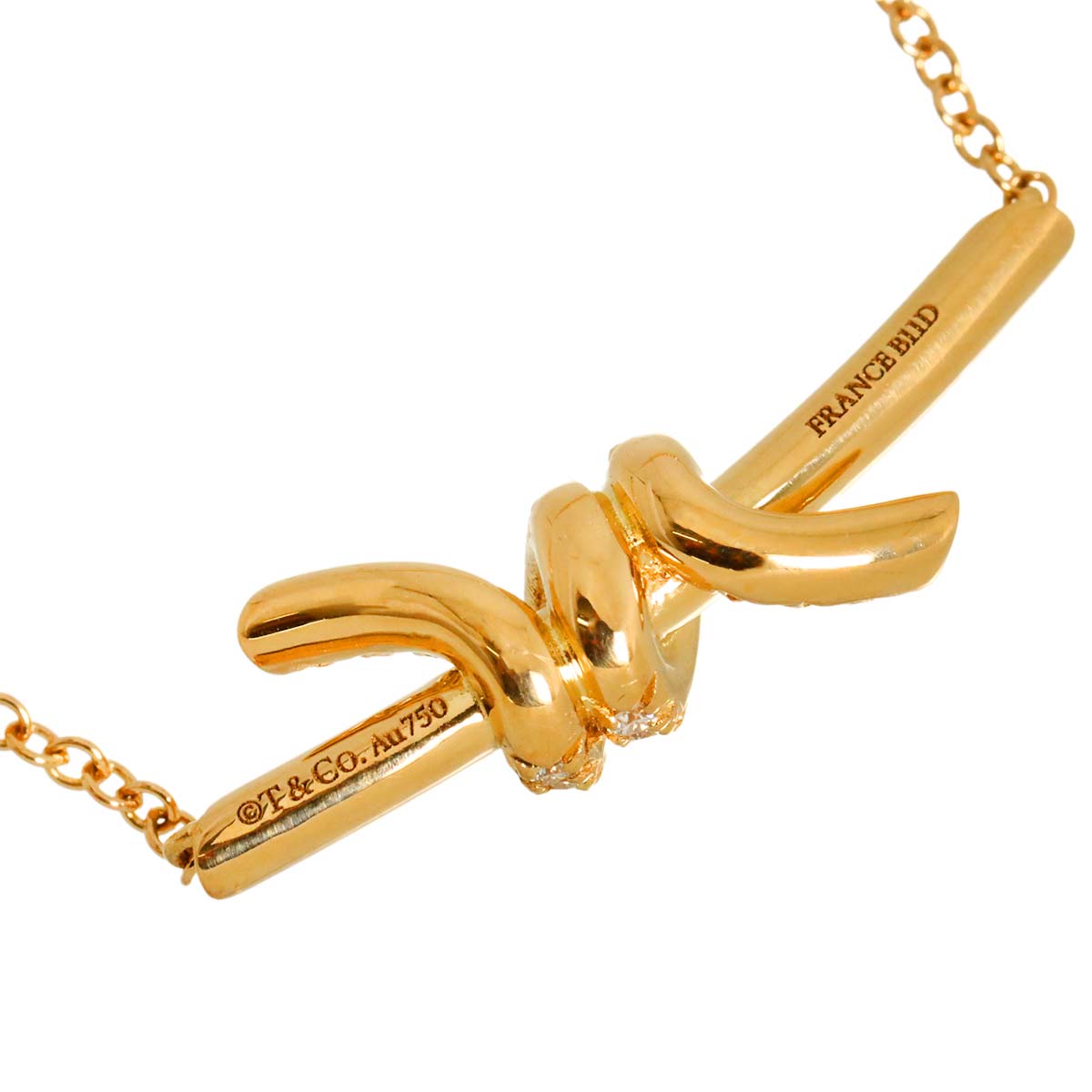 Knot Diamond Necklace 18K Pink Gold 750