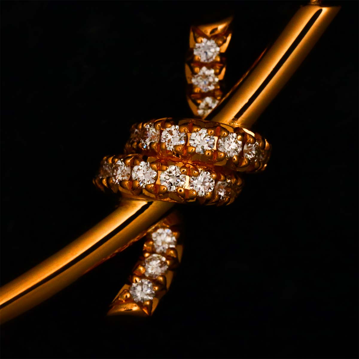 Knot Diamond Necklace 18K Pink Gold 750