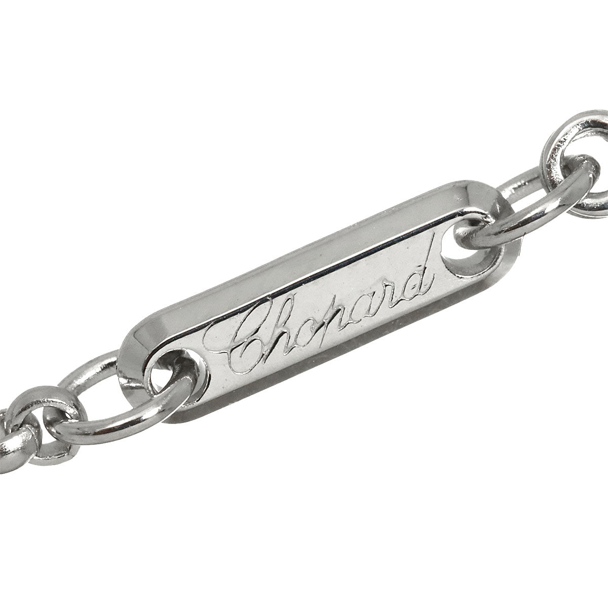 Happy Diamond Square Necklace 18K White Gold 750