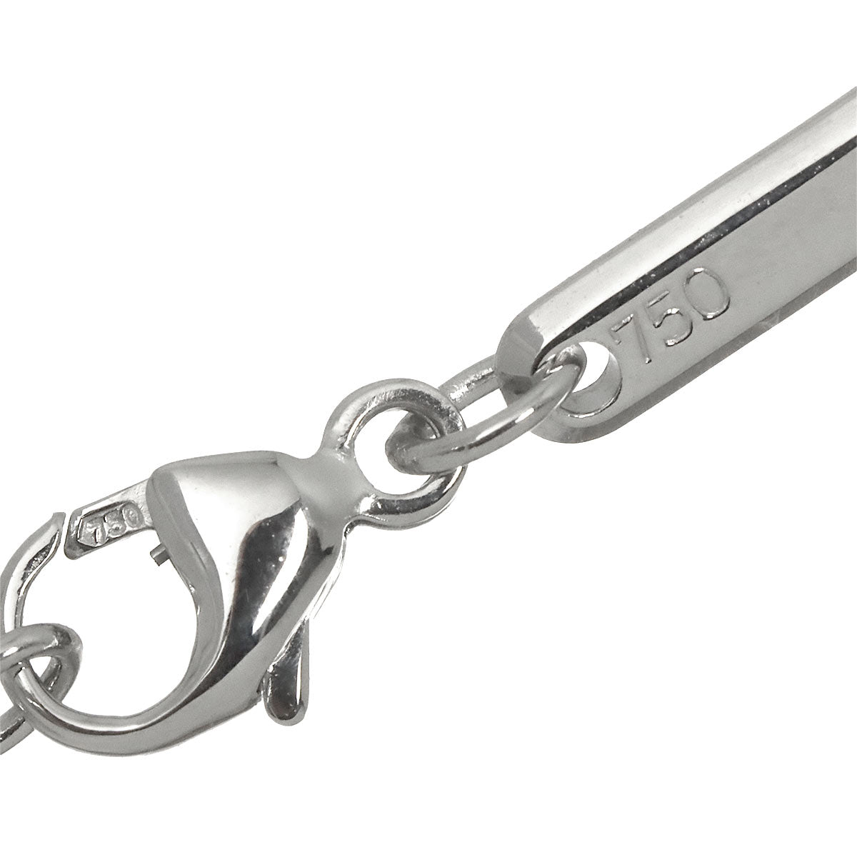 Happy Diamond Square Necklace 18K White Gold 750