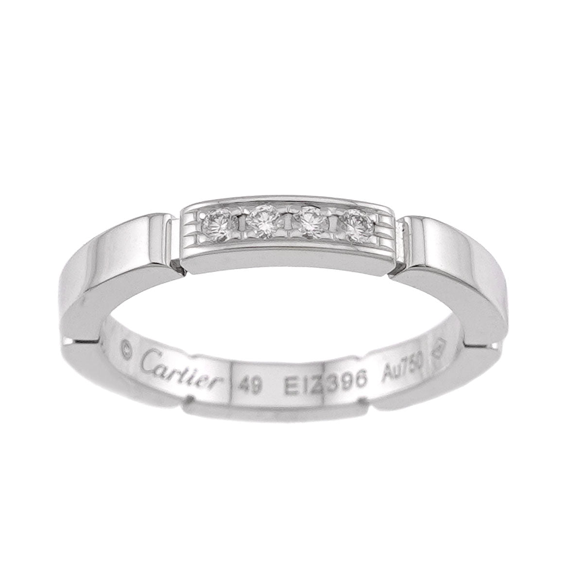 Maillon Panthere Diamond Ring 18K WG 750 Size49 4.75-5(US)
