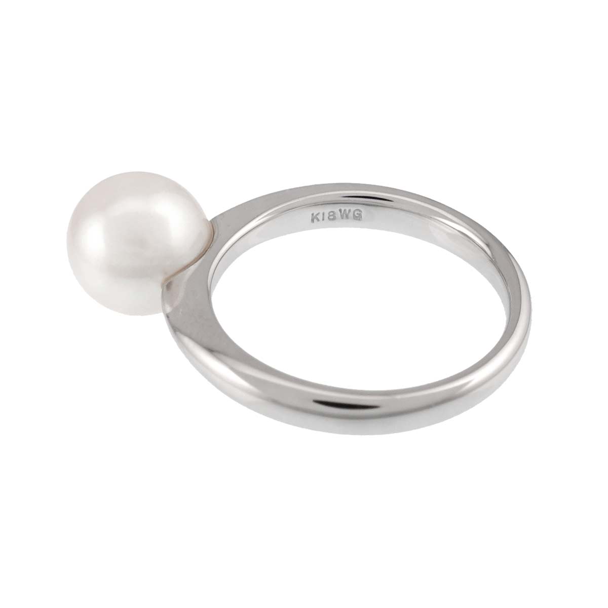 Akoya Pearl 8.4mm Ring 18K WG 750 5.5-5.75(US)