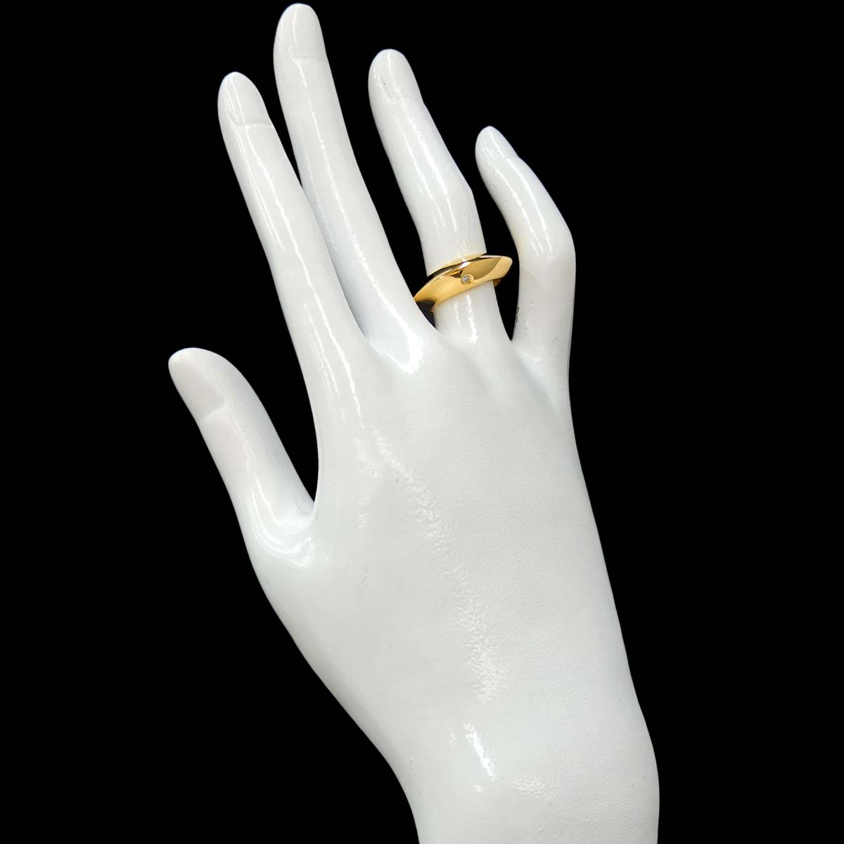 Diamond Ring 18K Yellow Gold 750 size50 5.25(US)