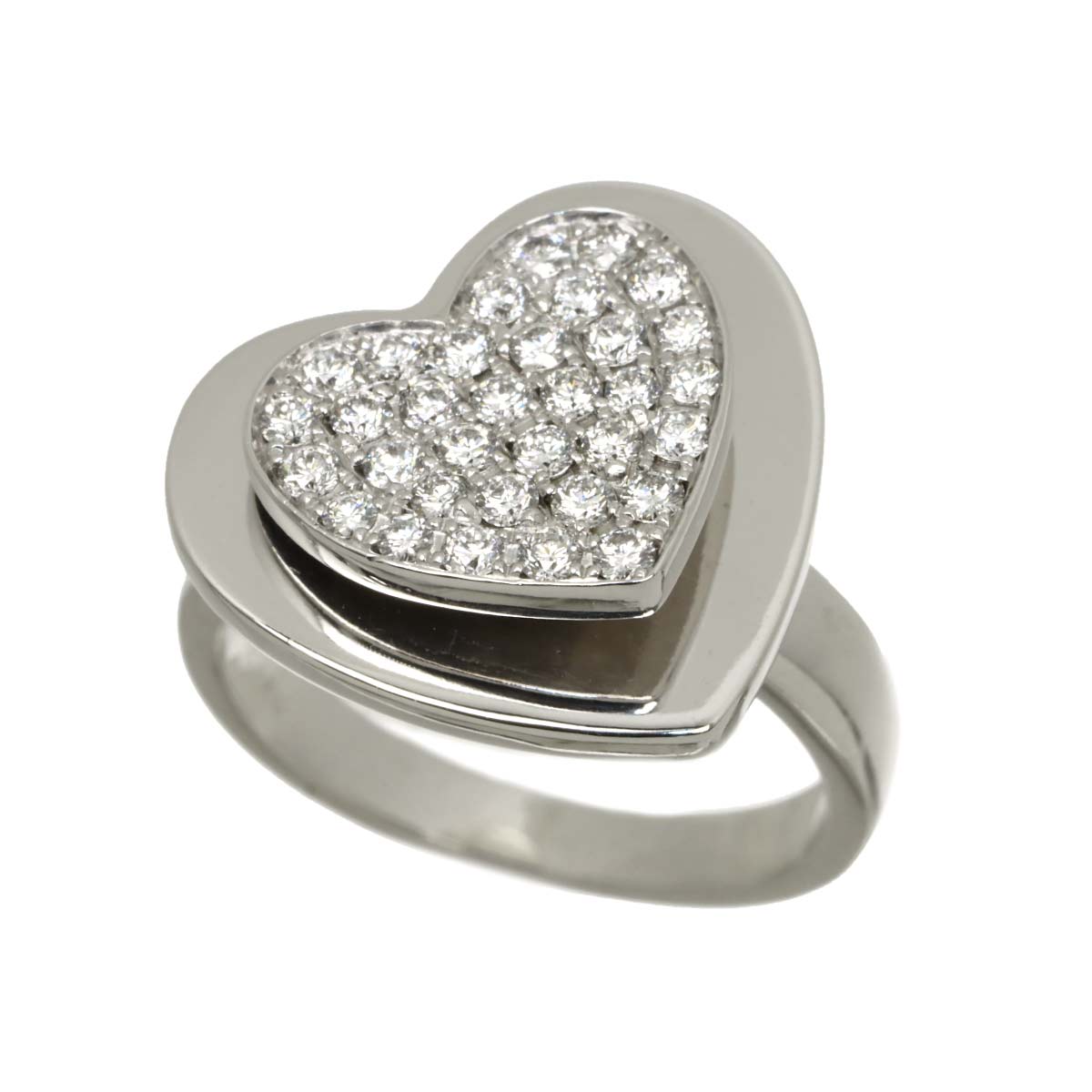 Heartbeat Diamond Ring 18K WG 750 size49 4.5(US)